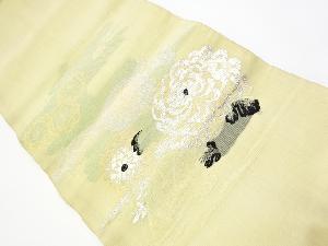 アンティーク　絽　菊模様織出し丸帯（材料）